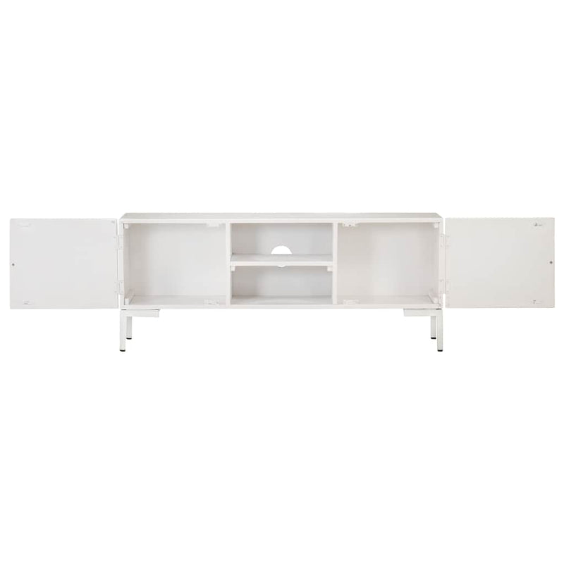 Comodă TV, alb, 115x30x46 cm, lemn masiv de mango