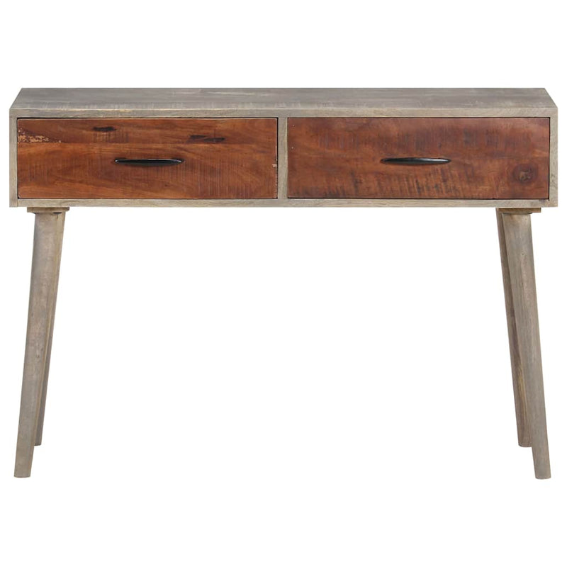 Masă consolă, gri, 110x35x75 cm, lemn masiv de mango nefinisat