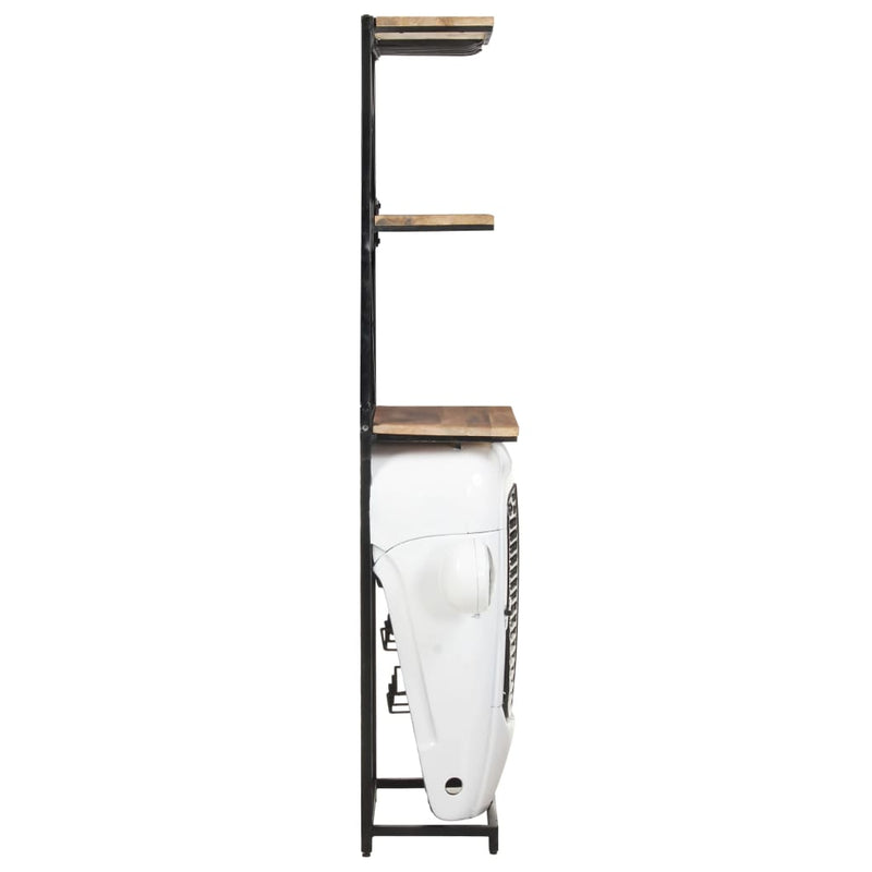 Dulap de vin design tractor alb 49x31x172 cm mango nefinisat