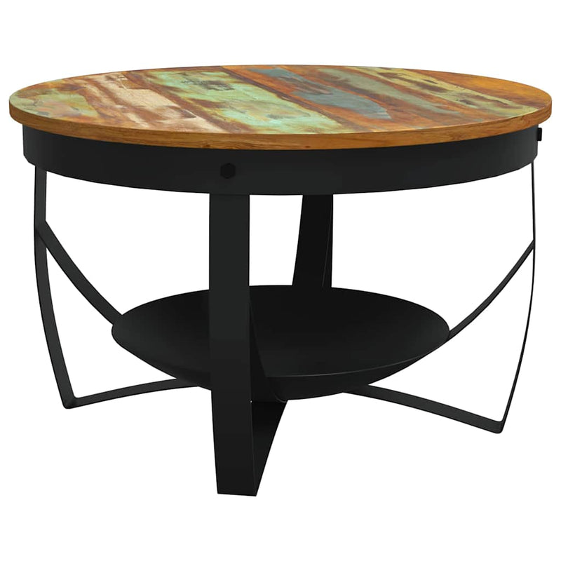 Măsuță de cafea, Ø68x43 cm, lemn masiv reciclat