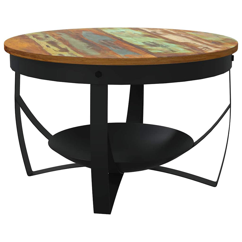Măsuță de cafea, Ø68x43 cm, lemn masiv reciclat