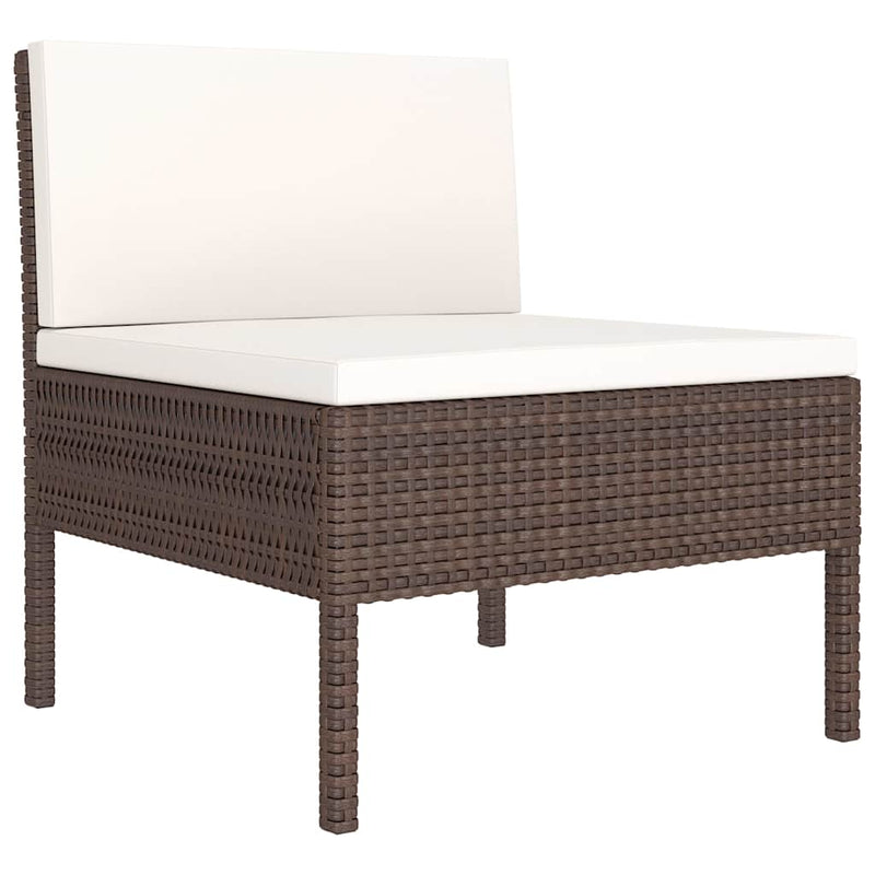 Set mobilier relaxare grădină cu perne 2 piese maro poliratan