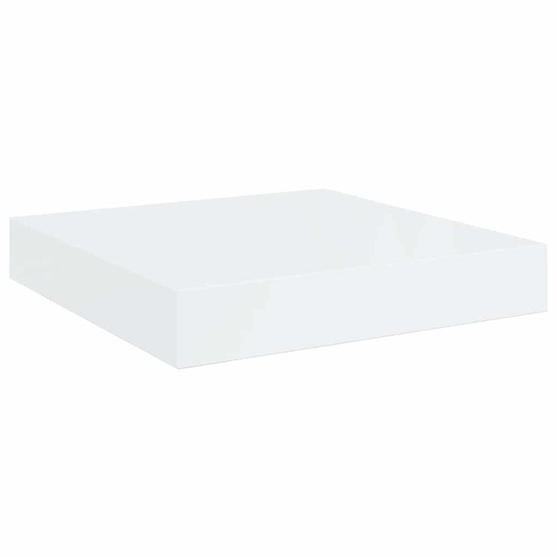 Raft de perete suspendat, alb extralucios, 23x23,5x3,8 cm, MDF