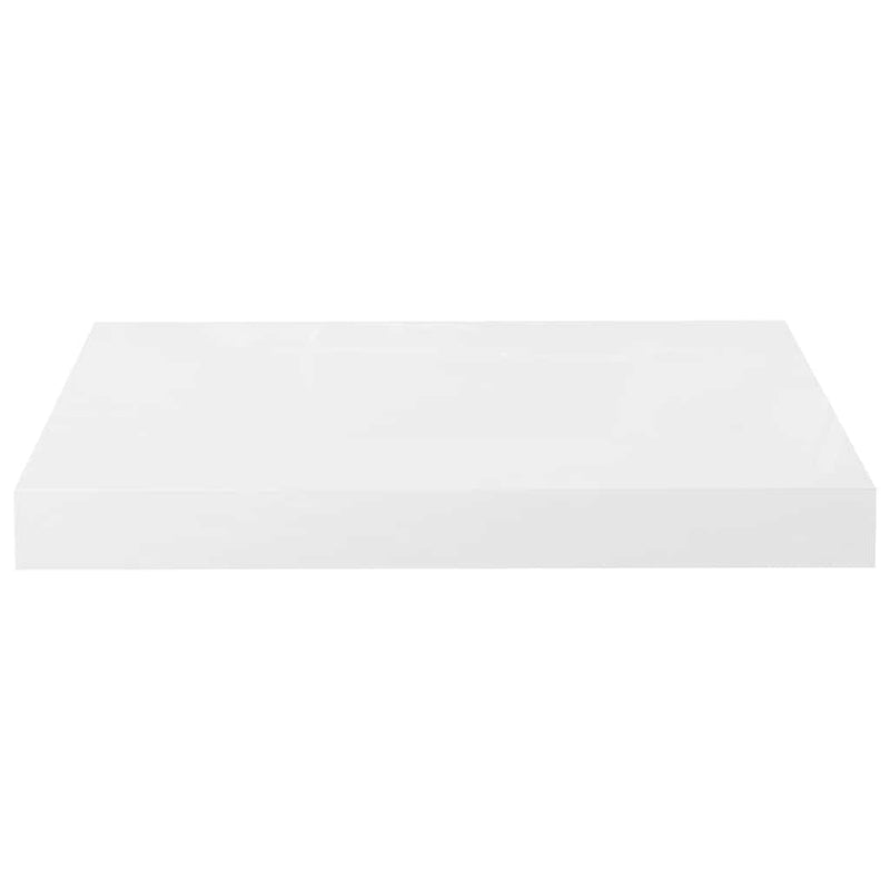 Raft de perete suspendat, alb extralucios, 40x23,5x3,8 cm, MDF