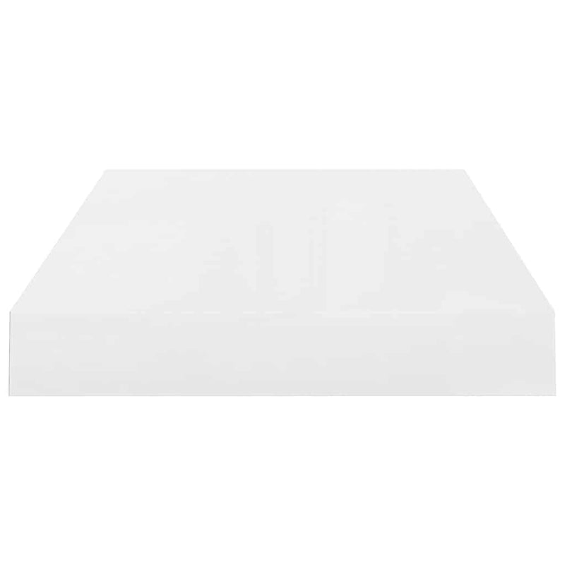 Raft de perete suspendat, alb extralucios, 40x23,5x3,8 cm, MDF