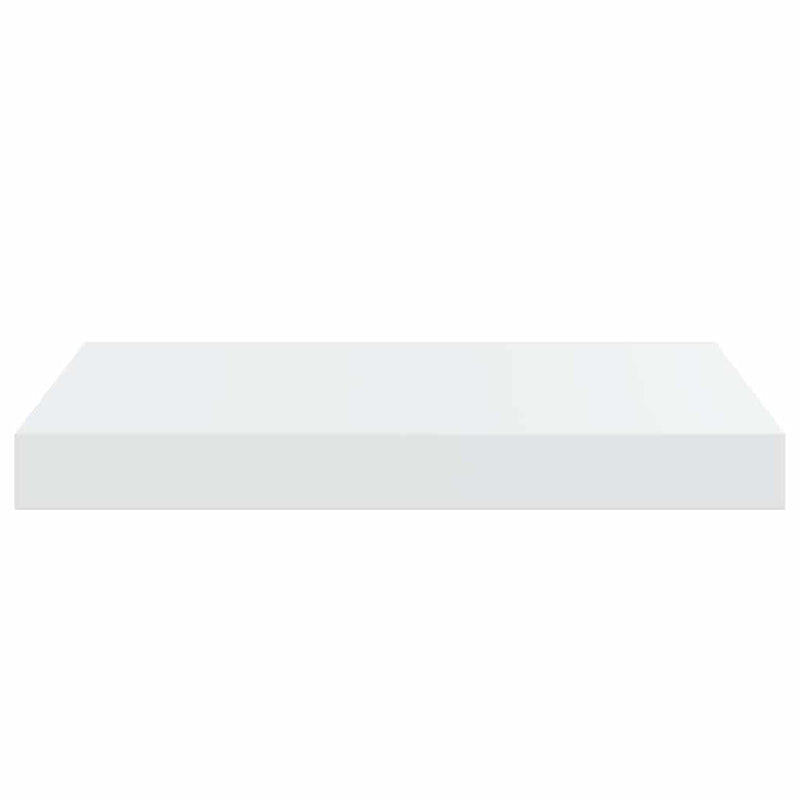 Rafturi de perete, 2 buc., alb extralucios, 40x23,5x3,8 cm, MDF