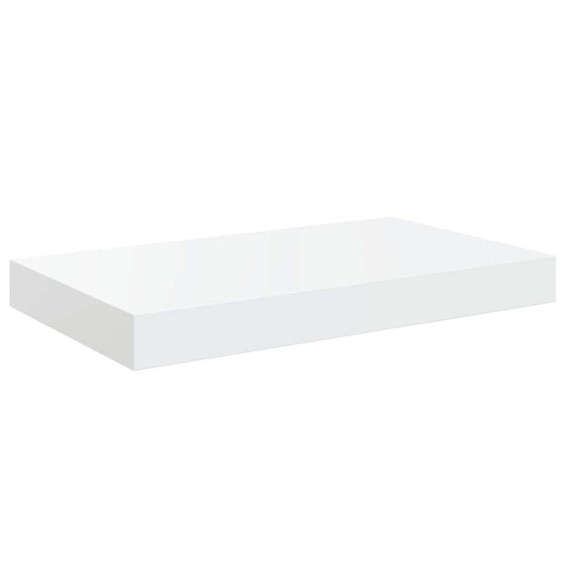 Rafturi de perete, 2 buc., alb extralucios, 40x23,5x3,8 cm, MDF