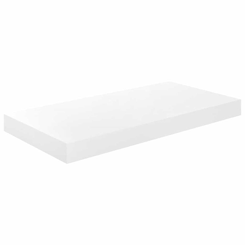 Raft de perete suspendat, alb extralucios, 50x23,5x3,8 cm, MDF