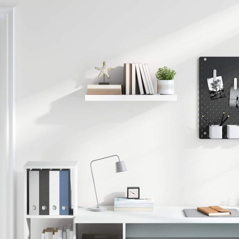 Raft de perete suspendat, alb extralucios, 60x23,5x3,8 cm, MDF