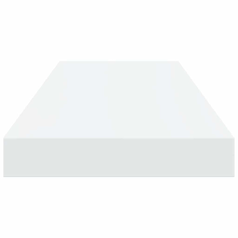 Rafturi de perete, 2 buc., alb extralucios, 60x23,5x3,8 cm, MDF