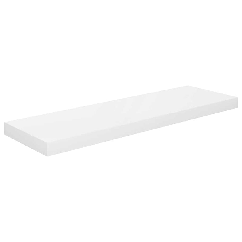 Raft de perete suspendat, alb extralucios, 80x23,5x3,8 cm, MDF