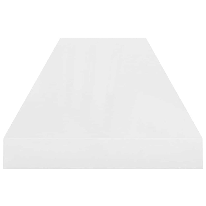 Raft de perete suspendat, alb extralucios, 90x23,5x3,8 cm, MDF