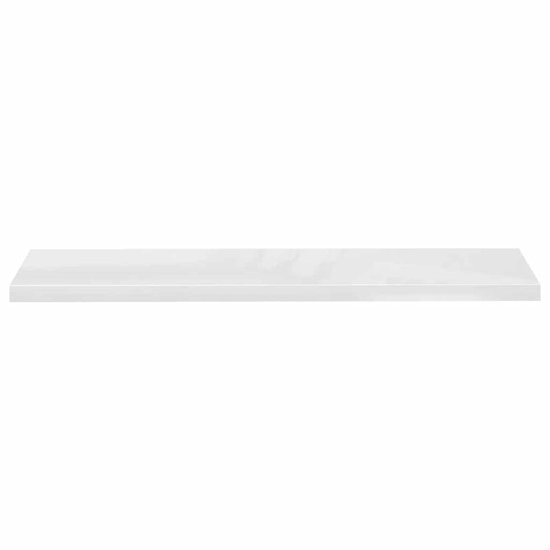 Rafturi de perete, 4 buc., alb extralucios, 120x23,5x3,8 cm MDF