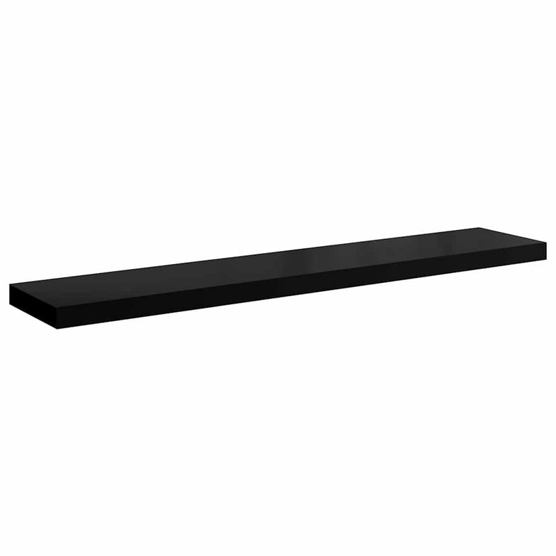 Rafturi de perete 4 buc. negru extralucios 120x23,5x3,8 cm MDF