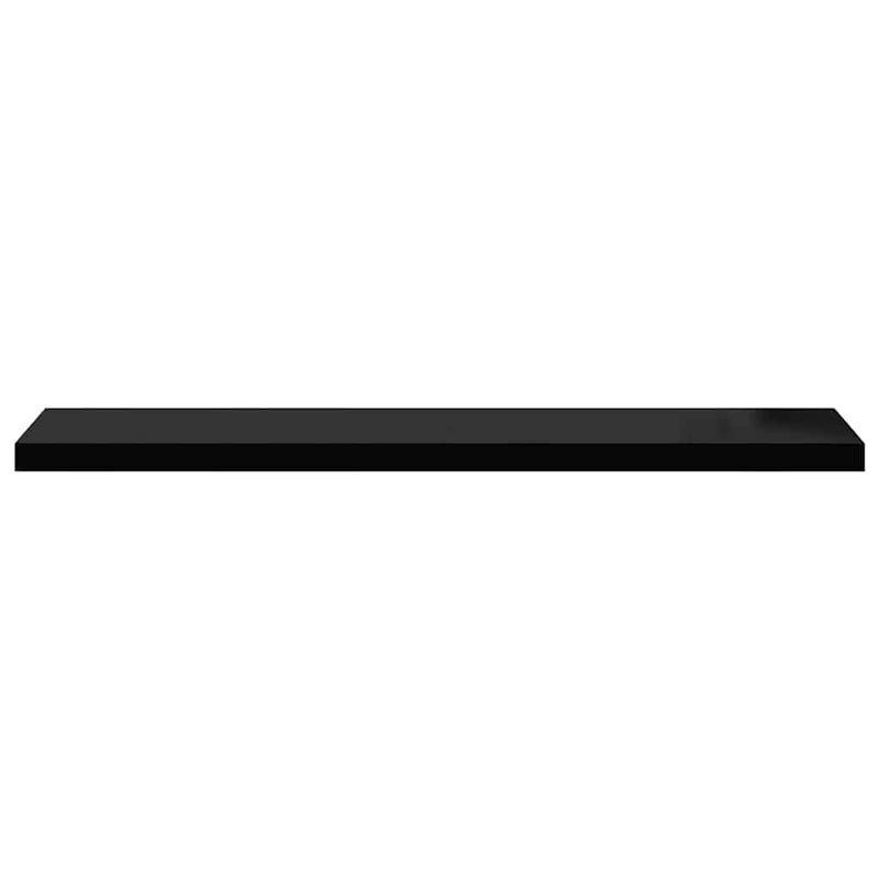 Rafturi de perete 4 buc. negru extralucios 120x23,5x3,8 cm MDF