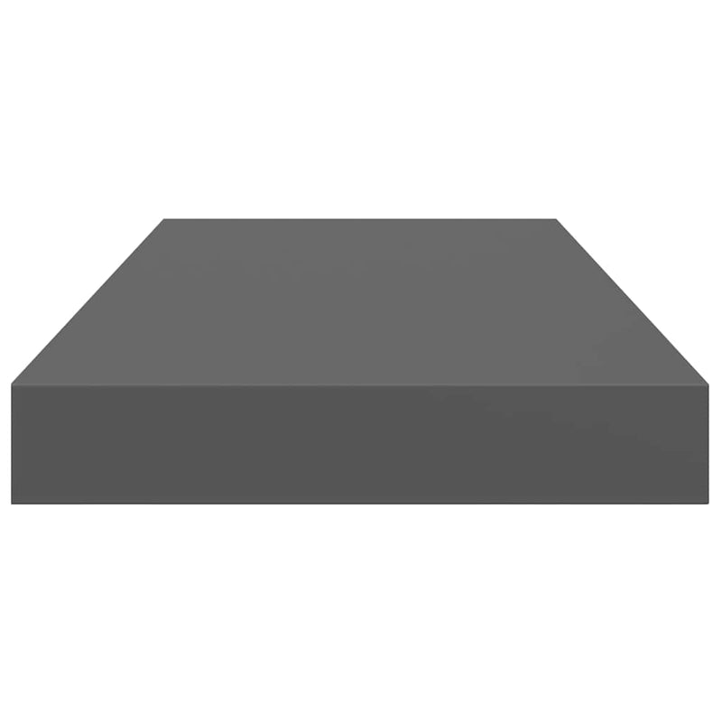 Rafturi de perete, 4 buc., gri extralucios, 50x23,5x3,8 cm, MDF