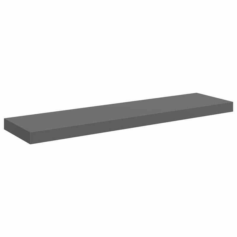 Rafturi de perete, 4 buc., gri extralucios, 90x23,5x3,8 cm, MDF