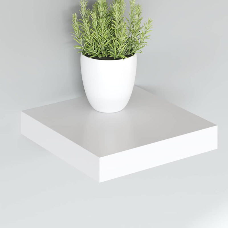 Raft de perete suspendat, alb, 23x23,5x3,8 cm, MDF