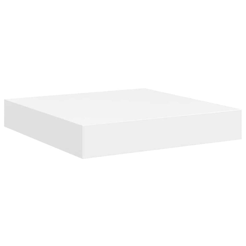 Rafturi de perete suspendate, 4 buc., alb, 23x23,5x3,8 cm, MDF