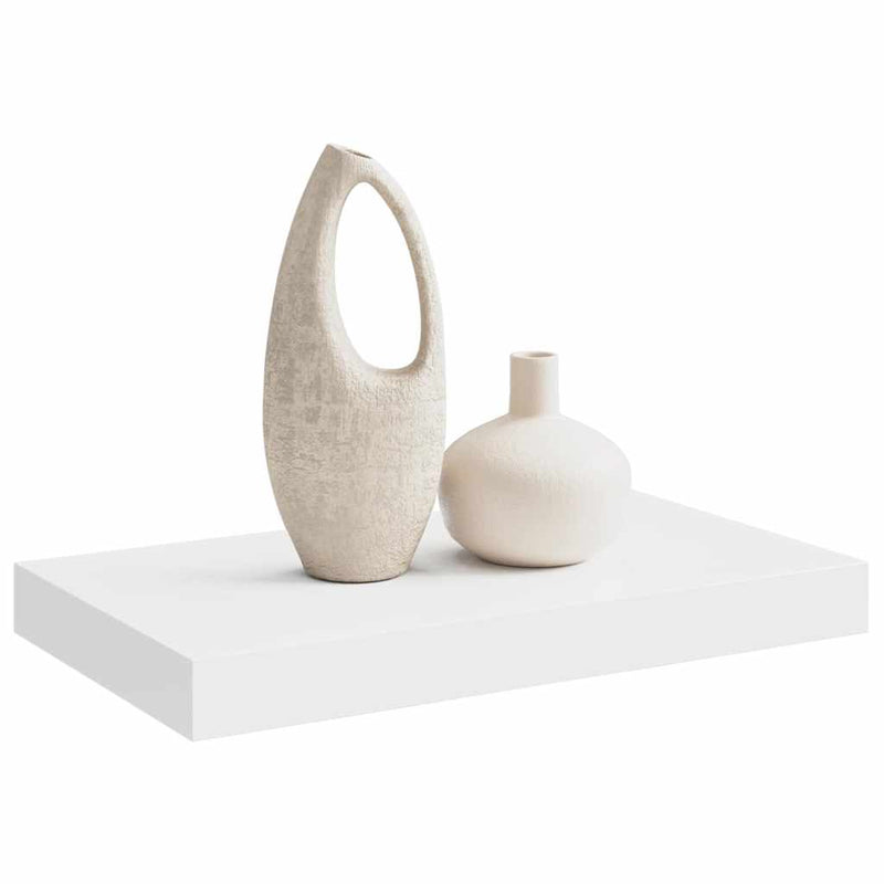 Raft de perete suspendat, alb, 40x23,5x3,8 cm, MDF