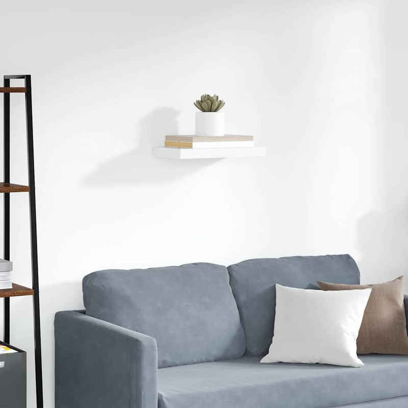 Raft de perete suspendat, alb, 40x23,5x3,8 cm, MDF