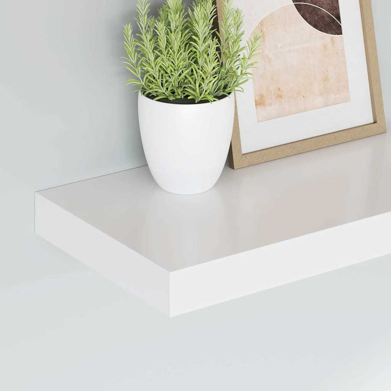 Rafturi de perete suspendate, 4 buc., alb, 40x23,5x3,8 cm, MDF