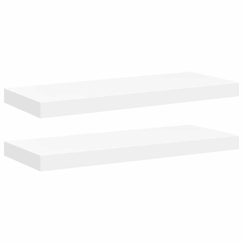 Rafturi de perete suspendate, 2 buc., alb, 60x23,5x3,8 cm, MDF