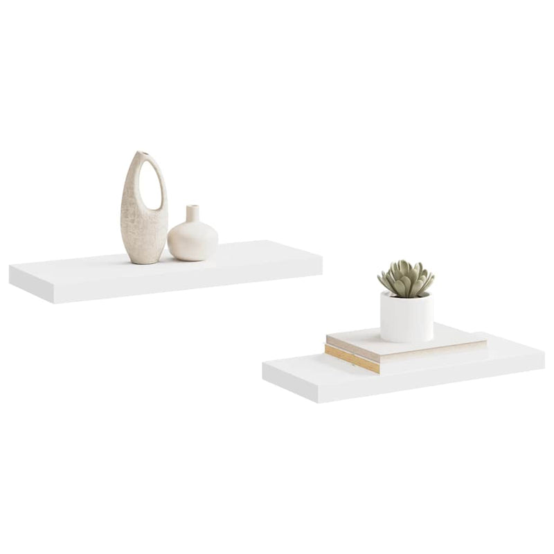 Rafturi de perete suspendate, 2 buc., alb, 60x23,5x3,8 cm, MDF