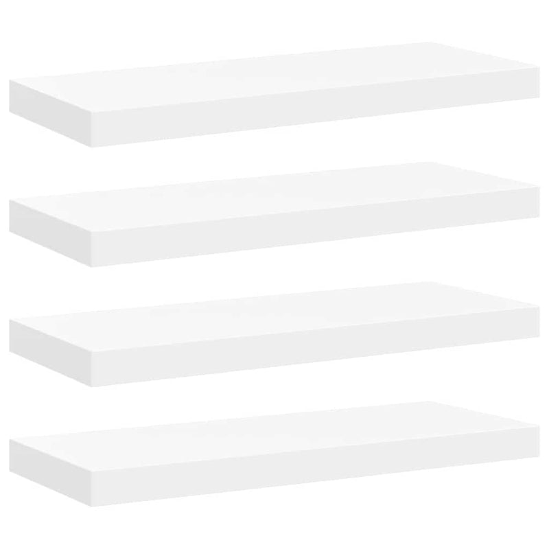 Rafturi de perete suspendate, 4 buc., alb, 60x23,5x3,8 cm, MDF