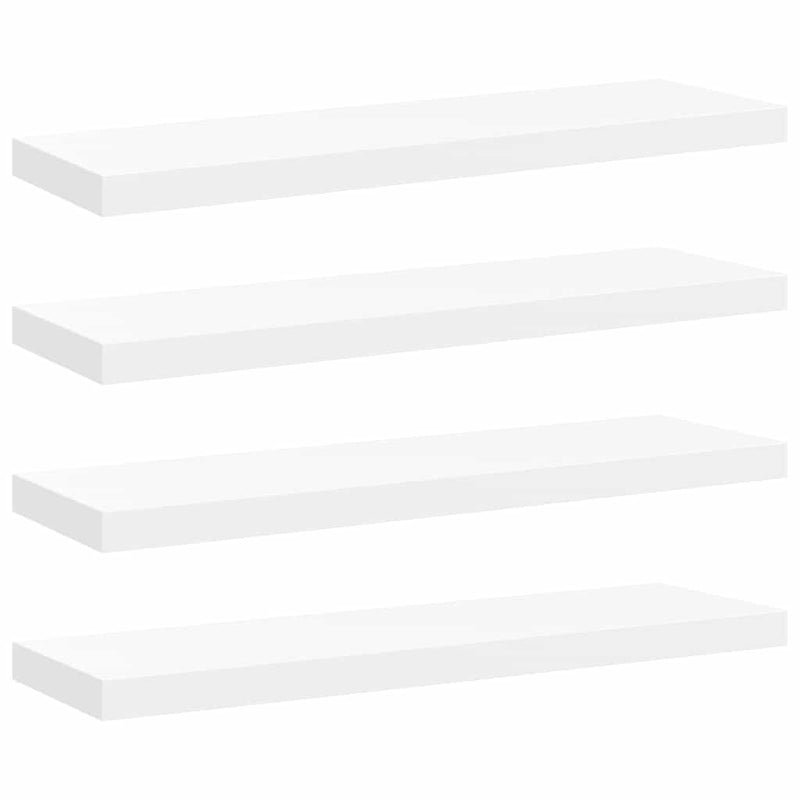 Rafturi de perete, 4 buc., alb, 80 x 23,5 x 3,8 cm, MDF