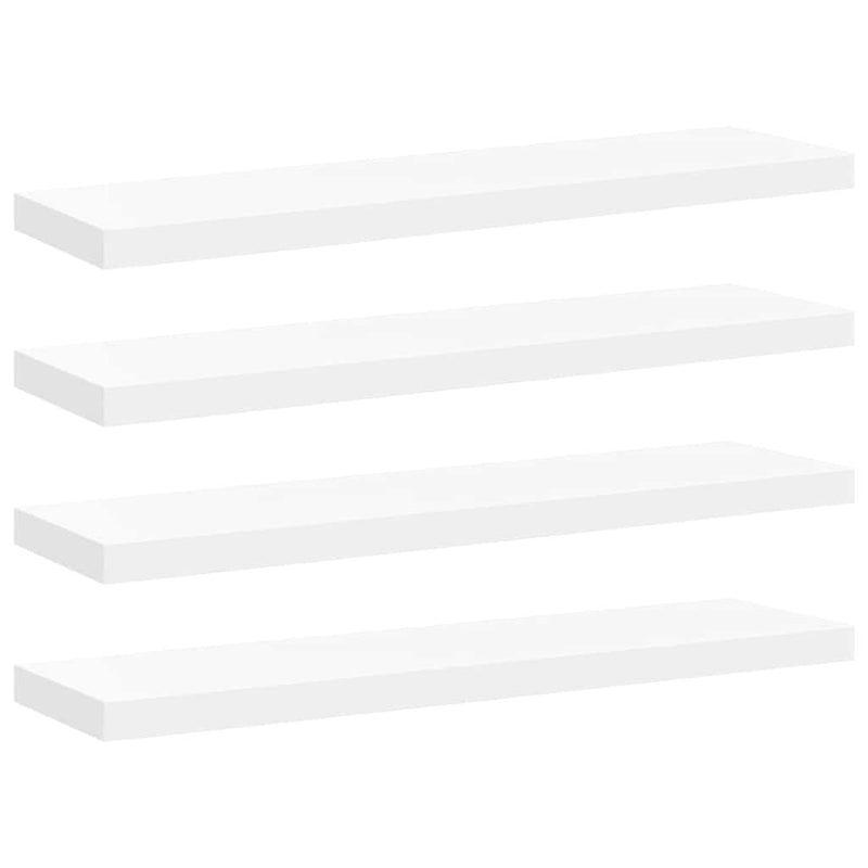 Rafturi de perete suspendate, 4 buc., alb, 90x23,5x3,8 cm, MDF