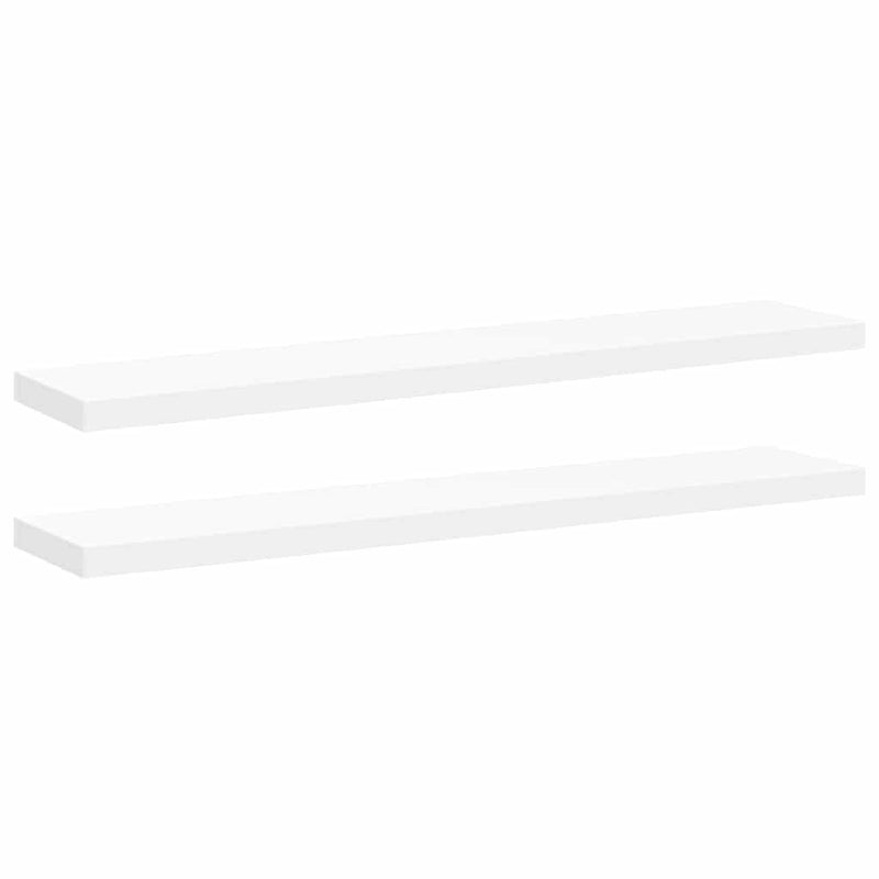 Rafturi de perete suspendate, 2 buc., alb, 120x23,5x3,8 cm, MDF