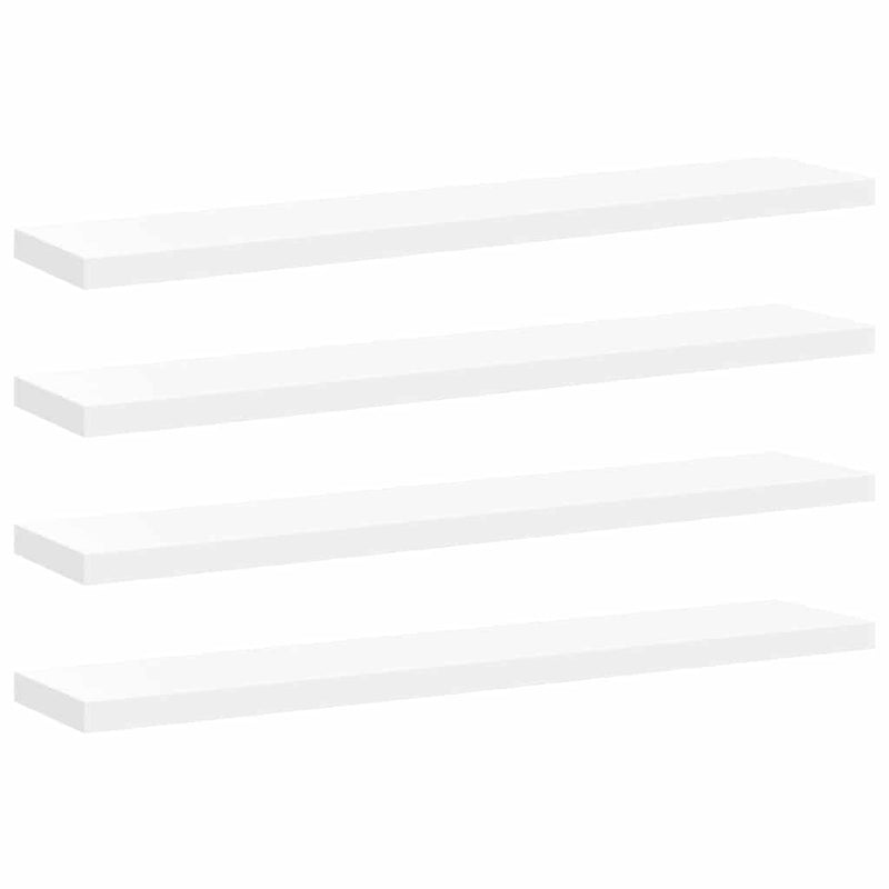 Rafturi de perete, 4 buc., alb, 120 x 23,5 x 3,8 cm, MDF