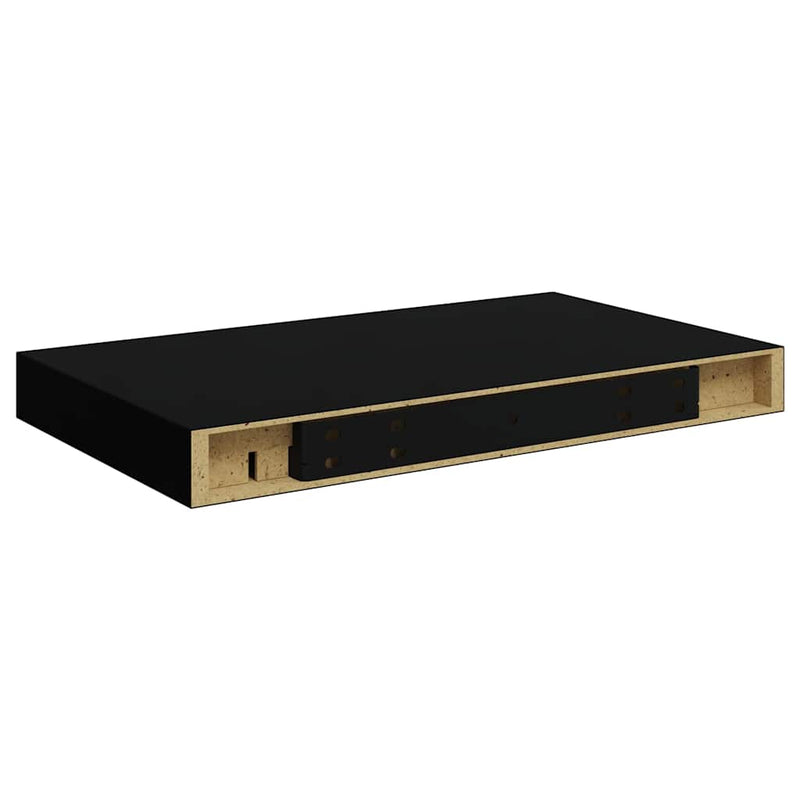 Raft de perete suspendat, negru, 40x23,5x3,8 cm, MDF