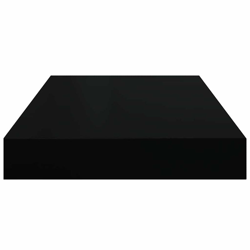 Rafturi de perete suspendate 2 buc., negru, 40x23,5x3,8 cm, MDF