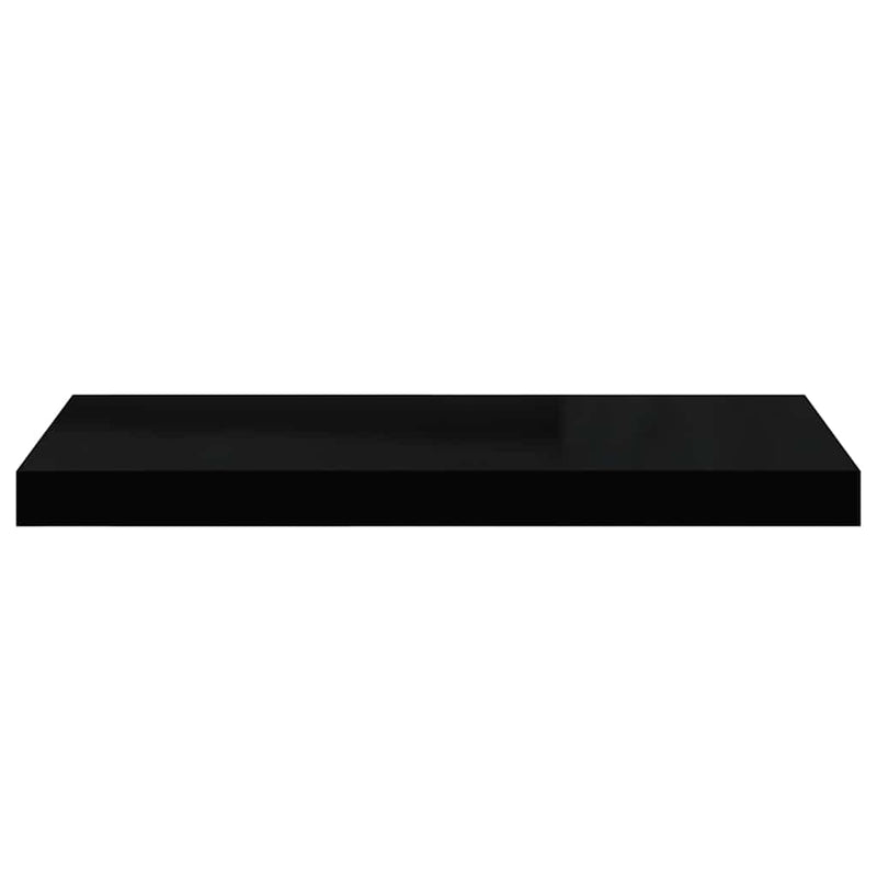 Raft de perete suspendat, negru, 60x23,5x3,8 cm, MDF