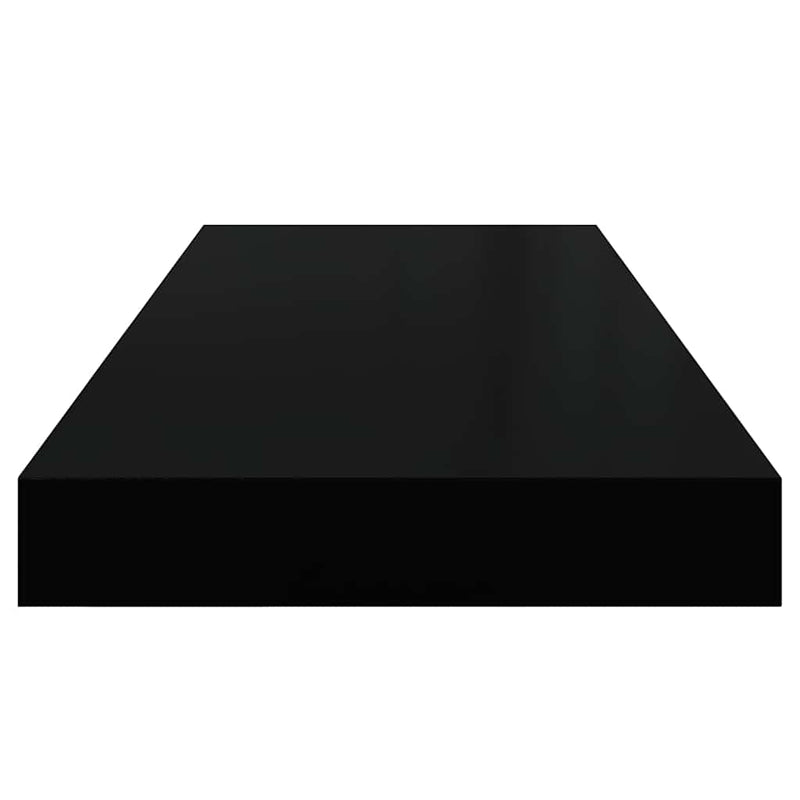 Raft de perete suspendat, negru, 60x23,5x3,8 cm, MDF