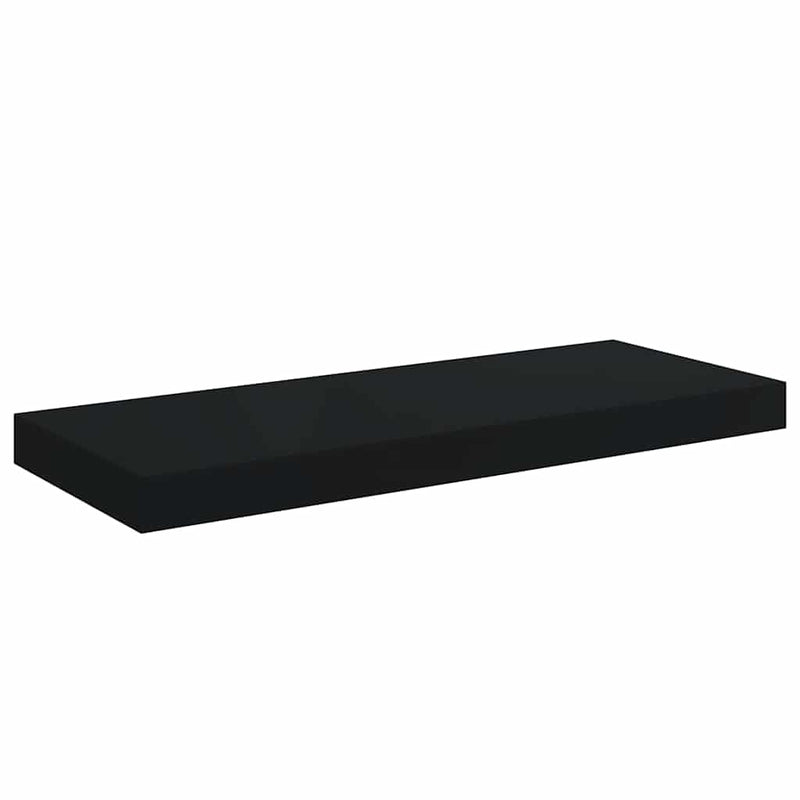 Rafturi de perete suspendate, 2 buc., negru, 60x23,5x3,8 cm MDF