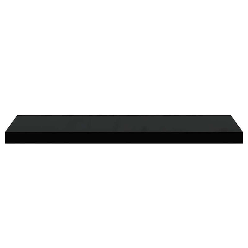 Rafturi de perete suspendate 2 buc., negru, 80x23,5x3,8 cm, MDF