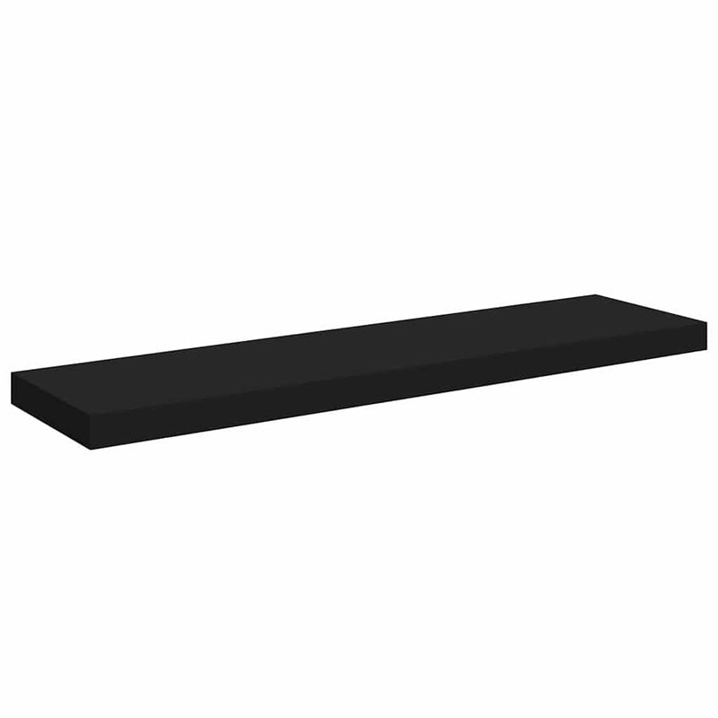 Raft de perete suspendat, negru, 90x23,5x3,8 cm, MDF
