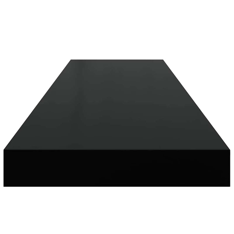 Rafturi de perete suspendate 4 buc., negru, 90x23,5x3,8 cm, MDF