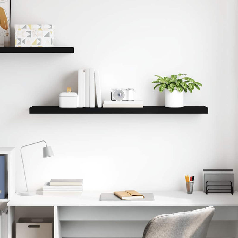 Raft de perete suspendat, negru, 120x23,5x3,8 cm, MDF
