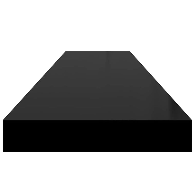 Rafturi de perete suspendate 2 buc., negru 120x23,5x3,8 cm, MDF