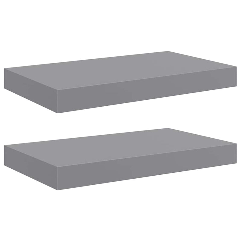 Rafturi de perete suspendate, 2 buc., gri, 40x23,5x3,8 cm, MDF