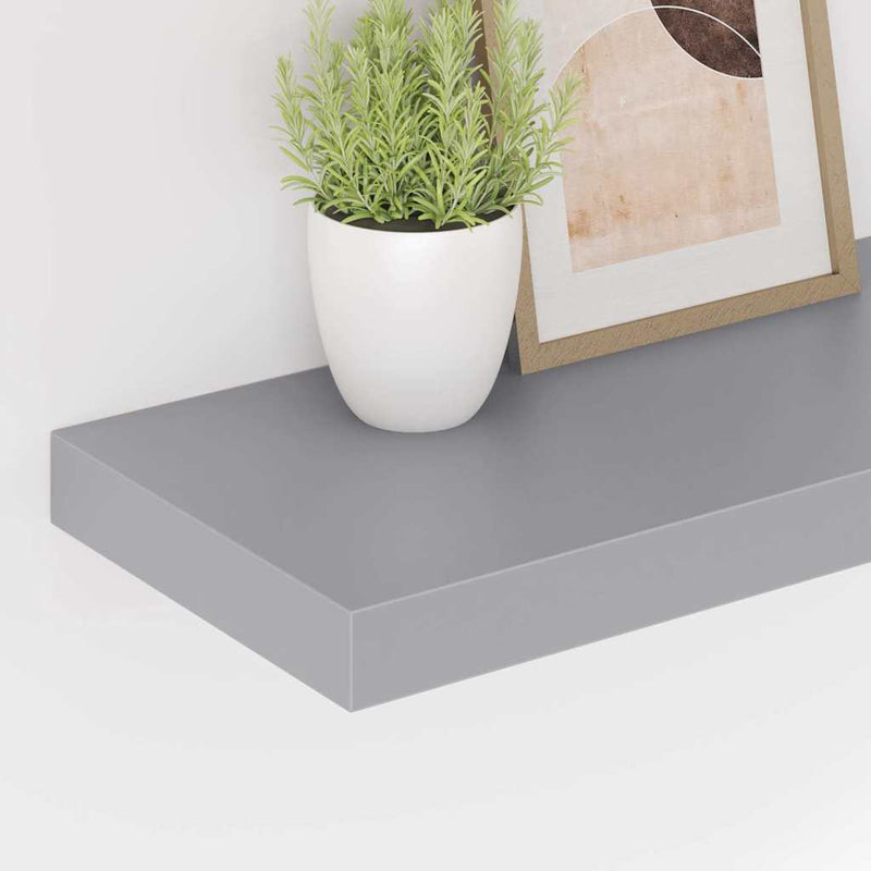 Raft de perete suspendat, gri, 50x23,5x3,8 cm, MDF