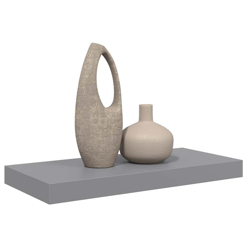 Raft de perete suspendat, gri, 50x23,5x3,8 cm, MDF