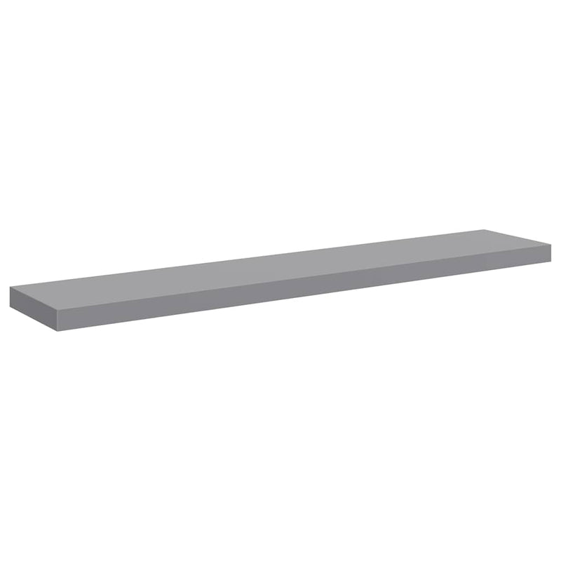 Raft de perete suspendat, gri, 120x23,5x3,8 cm, MDF