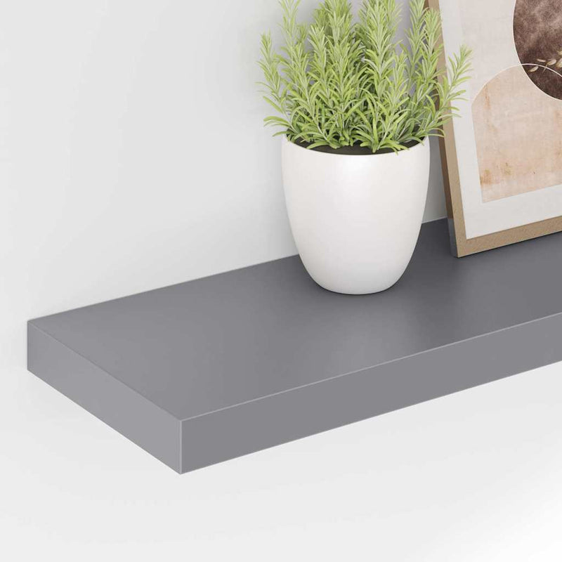 Raft de perete suspendat, gri, 120x23,5x3,8 cm, MDF