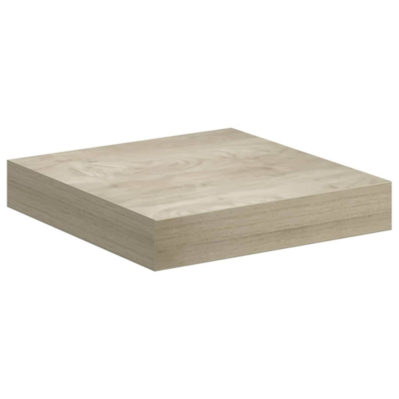 Rafturi perete suspendate, 2 buc., stejar, 23x23,5x3,8 cm, MDF