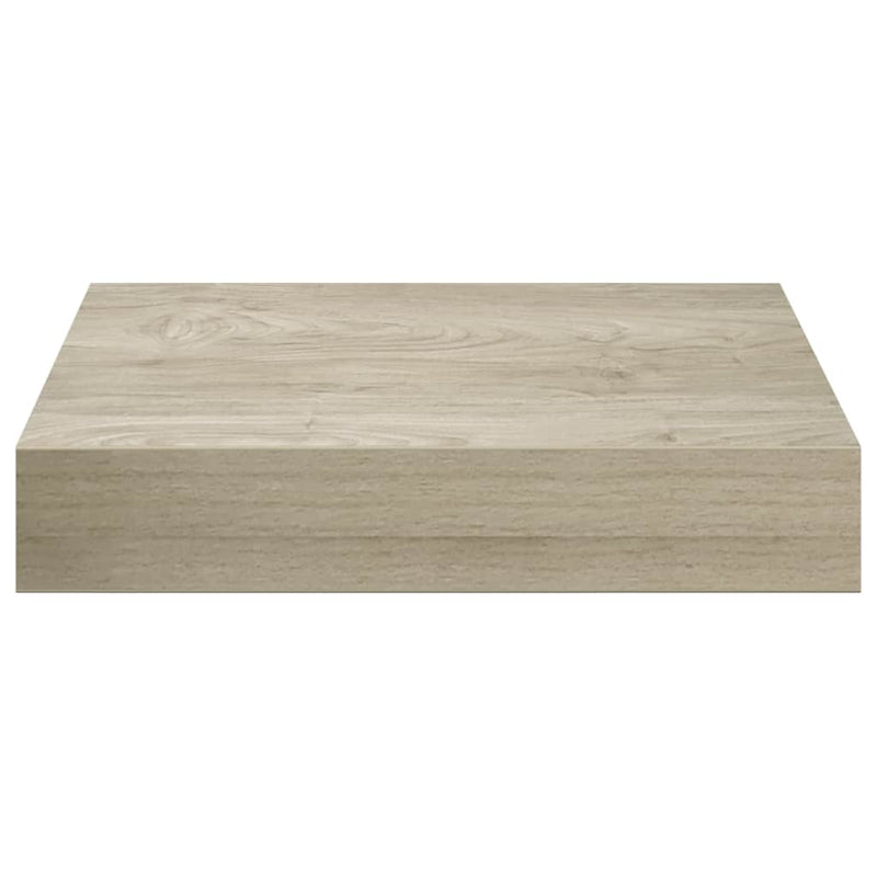 Rafturi perete suspendate, 2 buc., stejar, 23x23,5x3,8 cm, MDF